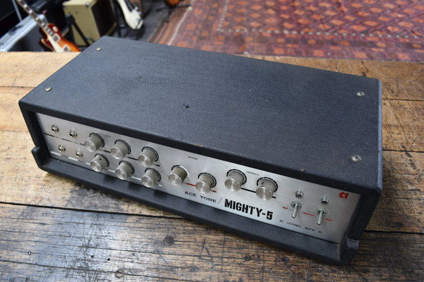 Ace Tone Mighty-5 25 Watt Valve Guitar Head Early 70's "Super Rare"