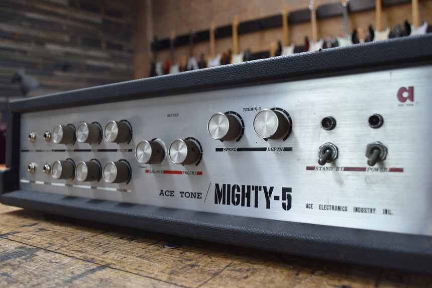 Ace Tone Mighty-5 25 Watt Valve Guitar Head Early 70's "Super Rare"