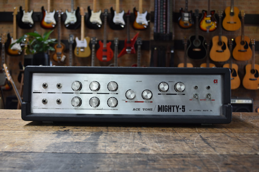 Ace Tone Mighty-5 25 Watt Valve Guitar Head Early 70's "Super Rare"